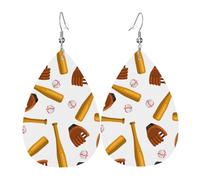 Tears Drop Down Ears Pendant Leather Earringssports Baseball Gloves Christmas Halloween Woman Fashion Gifts Party Dangle Women Friends Wedding