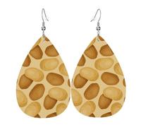Tears Drop Down Ears Pendant Leather Earringsstone Chocolate Peanuts Christmas Halloween Woman Fashion Gifts Party Dangle Women Friends Wedding