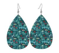 Tears Drop Down Ears Pendant Leather Earringssummer Vacation At The Beach Christmas Halloween Woman Fashion Gifts Party Dangle Women Friends Wedding