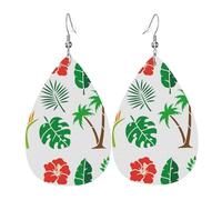 Tears Drop Down Ears Pendant Leather Earringstropical Plant Crane Christmas Halloween Woman Fashion Gifts Party Dangle Women Friends Wedding