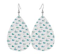Tears Drop Down Ears Pendant Leather Earringswhale Fountain Cute Christmas Halloween Woman Fashion Gifts Party Dangle Women Friends Wedding