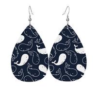 Tears Drop Down Ears Pendant Leather Earringswhale Rules Simple Christmas Halloween Woman Fashion Gifts Party Dangle Women Friends Wedding