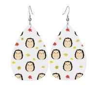 Tears Drop Down Ears Pendant Leather Earringswhite Background Hedgehog Is Simple Christmas Halloween Woman Fashion Gifts Party Dangle Women Friends Wedding