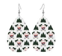 Tears Drop Down Ears Pendant Leather Earringswhite Forest Axe Christmas Halloween Woman Fashion Gifts Party Dangle Women Friends Wedding