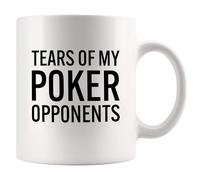 Tears of My Poker Opponents Funny Gift for Poker Lovers Players Coworker Friends Dad Mom Husband Wife Sister Brother Card Games Ceramic Coffee Mug White 11 oz