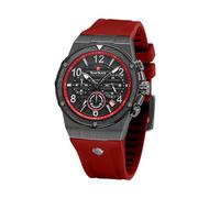 TEARTRACE Men's Watches with Silicone Strap Analog Quartz Waterproof Chronograph Luminous Tonneau Watches for Men, Big Face Sport Work Dress Unique Wrist Watch, Red-A, sport