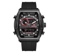 TEARTRACE Watches for Men Analog-Digital 3ATM Waterproof Luminous Chronograph Quartz Mens Watches, Big Face Sport Work Wrist Watch with Silicone Strap, Black, sport