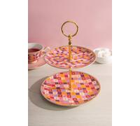 Teas & C's Kasbah Rose Two Tiered Cup Cakes Stand Maxwell & Williams Pink One Size
