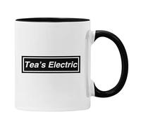 Tea's Electric Mug, Oasis Gift for Him or Her Manchester Music Indie Plumfoolery Ceramic (Black)