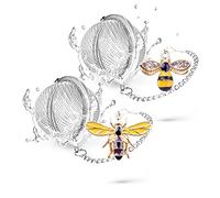 TeaSanavie Tea Infusers for Loose Tea 2 pcs Tea Ball Handmade Honey Bee Tea Strainers for Loose Tea, Tea infuser with Bee Charm Pendant Loose Leaf Tea Steeper