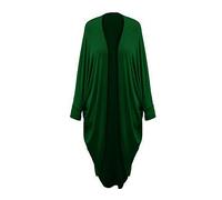 Tease Women's Batwing Waterfall Cocoon Open Long Kimono Cardigan Maxi Shawl 8-26 4 Sold in The Last 24 Hours (Bottle Green, 14)