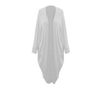 Tease Women's Batwing Waterfall Cocoon Open Long Kimono Cardigan Maxi Shawl 8-26 4 Sold in The Last 24 Hours (White, 20)