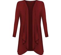 Tease Womens Ladies Waterfall Open Cardigan Hanky Hem Jersey Plus Size Long Sleeve Top