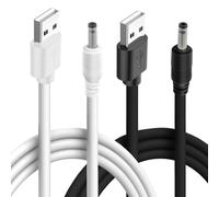 teashow 2Pcs USB Charger Cable for Foreo Fairywill Bitvae Seago 7AM2M 1M Electric Toothbrush Replacement DC Jack USB Charging Cord for Universal 5V Power Series(Black+White)