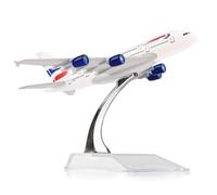 teashow Airbus A380 Model Plane 1/400 16cm Diecast Airplane, British Airways Plane Alloy Metal Aircraft Toys for Children Aviation Enthusiast Table Decoration
