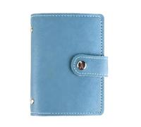 teashow PU Leather Credit Card Holder Wallet for Men & Women Slim RFID Blocking Bank Card Case with 26 Plastic Insert Sleeves,Minimalist Front Pocket Wallet Holders,Travel Business Card Case(Blue)