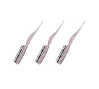 Teasing Brush, Rat Tail Brush Combo Tylish Hair Styling Tool with Non-breakage Design 3pcs for Hair Parting, Women & Men Salon Use (Glitter Red)