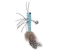 Teasing Cat Stick Little Flying Bug Stick Cat Toy With Bell Cat Pet Toy Interactive Cat Toy Pole(Blue replace head)