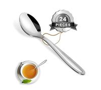 Teaspoons, Pleafind Teaspoons Set of 24, 24 Pieces Stainless Steel Tea Spoons, Tea Spoon Set for Home/Kitchen/Restaurant, 5.12 Inch Small Tea Spoons for Coffee & Dessert, Dishwasher Safe