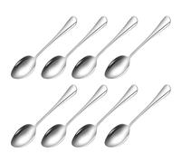 Teaspoons Set,8 PCS Spoons Stainless Steel Teaspoons Table Spoons Teaspoons Set Dessert Spoon with Mirror Polished Tea Spoon Finish for Tea Coffee Home Kitchen Restaurant Dishwasher Safe