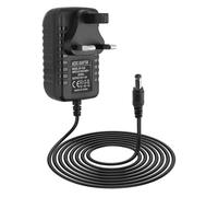 teasteam 12V 2A Power Supply UK 6.6FT Cord 100-240V AC to DC 12V Adapter 50/60hz Adapter Transformer with 5.5mm x 2.5mm Jack for Led Strips Lights Audio/Video LCD Wireless Router Security CCTV Camera