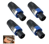 teasteam 4-Pack 4-Pole Speakon Connector, 4 Pin Professional Audio Plug Female to Nl4fc Male Converter Nl2fx Speaker Cable Plug 4 Pole for Speakers Powercon Twist Lock