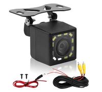 teasteam Car Reversing Camera 720P with 12-LED Rear View Camera Night Vision IP68 Waterproof 170° Wide with 6M Video Cable Angle Starlight Car Reverse Video for Trucks Vans SUVs RVs Caravan