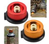 teasteam Gas Bottle Adaptor 2PCS Gas Refill Adapter for Butane Canister Camping Stove Connector Camping Nozzle Universal Brass Bottle Adaptor for Butane Canister to Screw Cartridge
