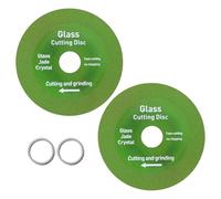 teasteam Glass Cutting Disc 2Pcs Diamond Disc Saw Blade Tile Cutting 100×15×20mm Super Thin Brazed Grinding Blade Cut Wheel Compatible with 4'' 100 type Angle Grinder Rock Slabs Ceramics Glass Marble