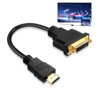teasteam HDMI to DVI Cable Adapter, Bi-Directional 24+5 DVI Female to HDMI Male High Speed Converter 1080p Full HD 60Hz, Gold Plated Connector for Monitor PC TV Gaming Projector 1ft / 0.3m