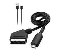 teasteam SCART to HDMI Converter 1M with 720P/1080P Switch SCART Input to HDMI Output Lead with 50cm USB Cable Adapter Connect for DVD Player to TV VHS Xbox PS3 Sky Projector and Monitor
