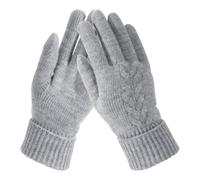 teasteam Thermal Gloves Women Winter Updated Touchscreen Gloves Lightweight Ladies Thermal Gloves with Elastic Cuff Thick Liner Grey Warm Knited Gloves for Running Driving Hiking Shopping