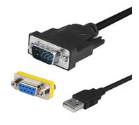 teasteam USB to RS232 Serial Cable 2M, Male to Female DB9 9-pin Converter Cord with PL2303 Chipset for Connecting Cisco Switches, CNC, Printer, Modem, Support Windows XP, Windows Vista 7/8/10, Mac OS