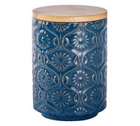 TEATALK Ceramic Canister with Airtight Lid, Cookie & Coffee Canister for Countertop, Food Storage Jar for Sugar, Tea, Matcha, Candy, Coffee Bean Container - 30 Fl Oz, Dark Blue