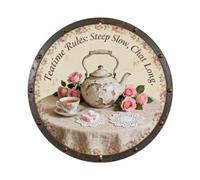 Teatime Rules Decor Metal Tin Sign Plaque