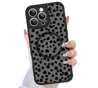 TEAUGHT Compatible with iPhone 16 Pro Max Case Support for MagSafe Cute Pattern Speck Spot Camera Protection Matte Skin-Touch Cover for Girls Women -Orange