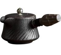 Teaware 200Ml/0.2L Tea Pot Chinese Ceramic Porcelain Teapot Portable for Outdoor Picnic Business Loose Tea Maker(Black)