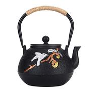 Teaware 40oz/1.2L Teapot Cast Iron Japanese-Style Uncoated Iron Pot Hand-Painted Cast Iron Boiled Water Kettle Loose Tea Maker