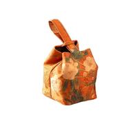 Teaware Storage Bag, Multifunctional Chinese Style Teacup Drawstring Cloth Pouch, Retro Portable Embroidered Handbag Small Item Pouch(Style2)