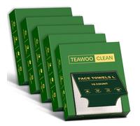 TEAWOO Face Towels Disposable, 100% Viscose Fiber Double-Sided Facial Towelettes, Soft Thick Lint-Free Makeup Remover Wipes for Sensitive Skin, 5 Travel Pack 50 Count