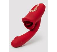 Teazers G-Spot Dildo Vibrator with Tongue Stimulator - Red Red