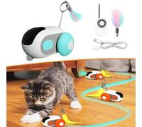 Teazys Cat Toy Turbo Tail 2.0-2024 Premium Turbo Tail 2.0 Cat Toy, Smart Car Remote Control Electric Cat Toy,Three Modes Interactive Teazys Cat Toy, Gravity-Sensing Movement (Blue)