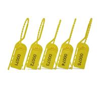 Tebbomp 100 Numbered Plastic Security Seals Tamper Proof Tags Pull Ties Secure Anti Tamper Seals Self-Locking,Yellow