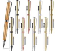 Tebbomp 12pcs 7mm Trimline Twist Pen Slimline Twist Pen Kit with Replacement Lathe Turning Supplies for Wood Turning DIY Crafts