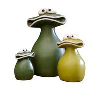 Tebbomp 3 PCS New Big Mouth Frog Garden Decoration Waterproof As Shown Big Mouth Frog Family of Three Garden Statue