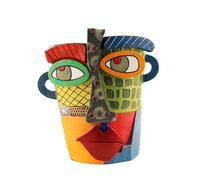 Tebbomp Abstract Rainbow Planter, Graffiti Face Planter with Drainage, Flower Plant Pots for Indoor Plants B Large Size