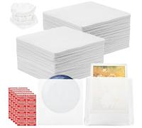 Tebery 100 Pack 30x30cm Foam Wrap Pouches, 12'' x 12'' Dish Packing Foam Sheets with Fragile Label, Plate Packing Sleeves for Cups, Glasses, Furniture, Reusable Cushion Wrap Sheets Supplies for Moving