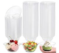 Tebery 100 Pack Clear Plastic Bowls, 10 OZ Disposable Small Candy Dessert Bowl, Hard Soup Salad Party Bowls for Wedding, Catering, Parties, Buffets, Events, Or Everyday Use