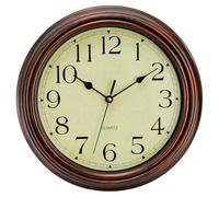Tebery 12 Inch Wall Clock, Round Silent Classic Clocks, Retro Non Ticking Quartz Clock,Vintage Arabic Number Wall Clocks for Living Room Kitchen Bedroom Home Office