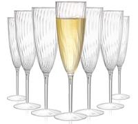 Tebery 18 Pack Clear Plastic Champagne Flute Mimosa Flutes, 6Oz Disposable Wine Cocktail Glasses for Home Daily Life Party Wedding Toasting Drinking